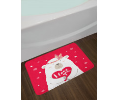 Bear Holding a Heart Bath Mat