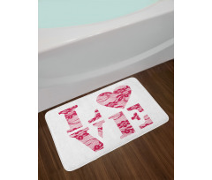 Word Love Vintage Bath Mat