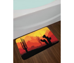 Cactus Silhouettes at Dusk Bath Mat