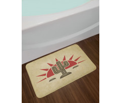 Tribal Saguaro and Sun Bath Mat