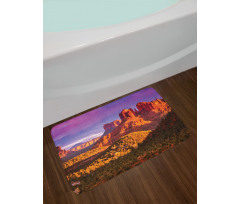 Cliffs Rocks and Violet Sky Bath Mat