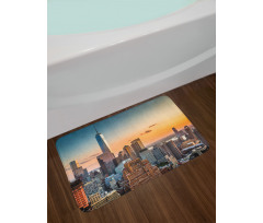 Sunset Manhattan Skyline Bath Mat