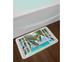 Window to the Exotic Beach Bath Mat