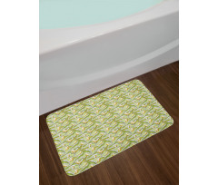 Tropical Fruit with Leaves Bath Mat