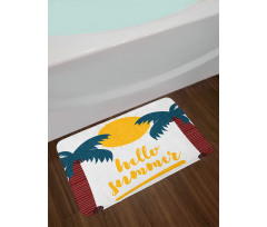 Calligraphy Hello Summer Bath Mat