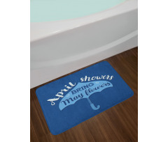 Umbrella Words April and May Bath Mat