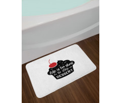 Pastry Silhouette Words Bath Mat