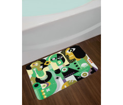 2 Men and a Sad Woman Bath Mat