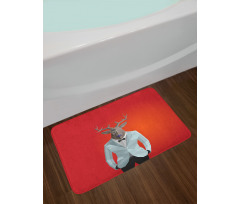 Moose Animal Person in Suit Bath Mat