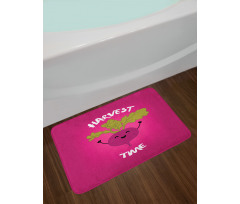 Happy Beet Character Words Bath Mat