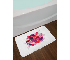 Bouquet of Exotic Flowers Bath Mat