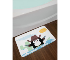 Cacti Cowboy Penguin in a Hat Bath Mat