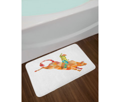 Geometric Fractal Cowboy Bull Bath Mat