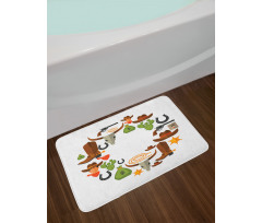 Vintage Wild West and Cowboy Bath Mat