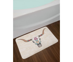 Tribal Bull Skull Folkloric Bath Mat