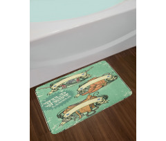 Grunge Retro Cowboy Boots Bath Mat