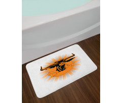 Furious Bull Head Portrait Bath Mat