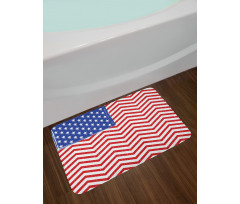 Country Flag with Zigzag Lines Bath Mat