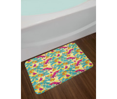 Abstract Leaf Butterfly Bath Mat