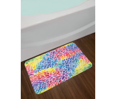 Rainbow Colored Leaves Bath Mat