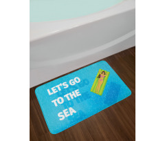 Lets Go to the Sea Message Bath Mat