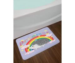 Rainbow Hedgehog Unicorn Bath Mat