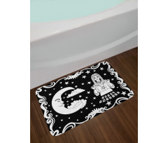 Vintage Cartoon Monochrome Bath Mat