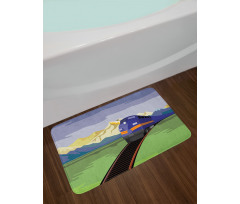 Rural Country Train Design Bath Mat