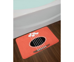 Acoustic Guitar Wine Glasses Bath Mat