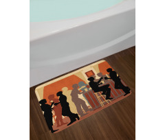 Night out with Friends Theme Bath Mat