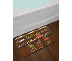 Nightclub Pub Alcohol Bottles Bath Mat