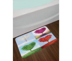 Heart Trees Pattern Bath Mat