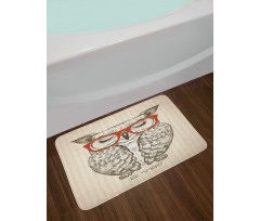 Owl with Be Smart Lettering Bath Mat