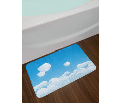 Lantern Floating Away in Sky Bath Mat