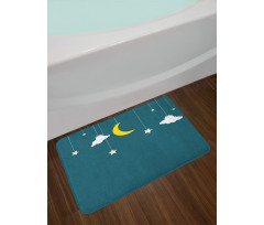 Moon Stars Hanging on Threads Bath Mat