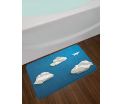 Plane Flying Between Polygons Bath Mat