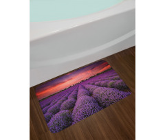 Lavender Field Sunset Bath Mat