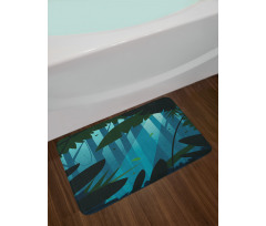 Lush Forest Leaves Bath Mat