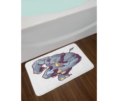 Anthropomorphic Mascot Run Bath Mat