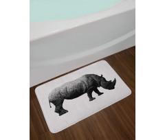 Polygonal Animal Line Art Bath Mat