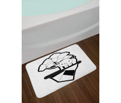 Monotone Baby Animal Tree Bath Mat