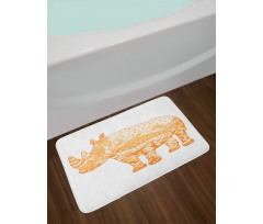 Zentangle Animal Africa Motif Bath Mat