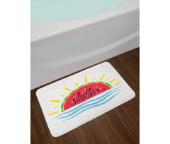 Watermelon Slice Motif Bath Mat