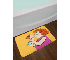 Woman with Her Grandkid Bath Mat