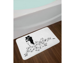 Bride and Groom Abstract Art Bath Mat