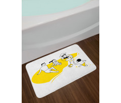 Happy Family at the Beach Bath Mat