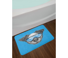 Skiing Cool Doggie Bath Mat