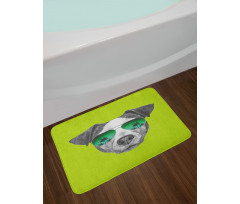 Dog with Glasses Tree Bath Mat