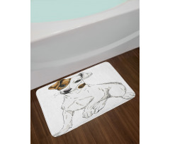 Graphic Puppy Portrait Bath Mat