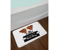 Dog Holding a Sign Bath Mat